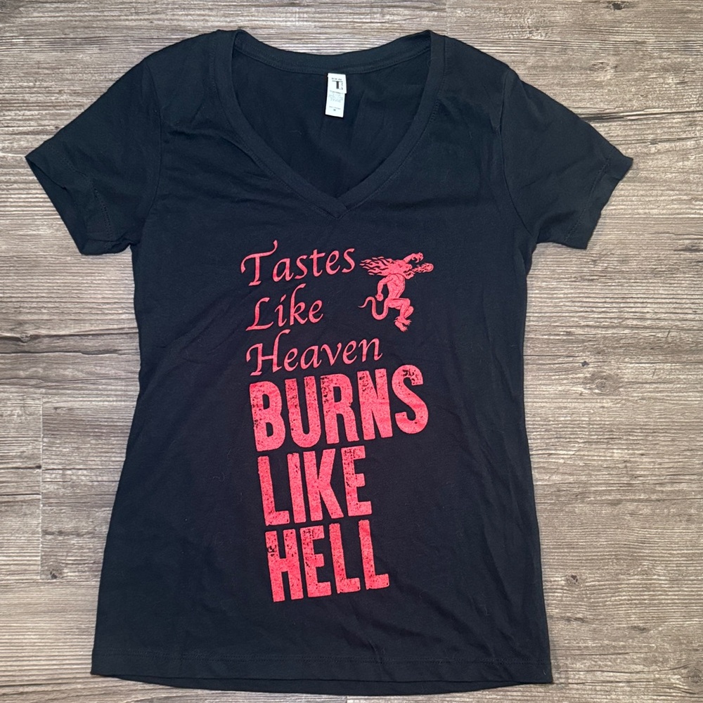 Black Fireball V-Neck Graphic Tee